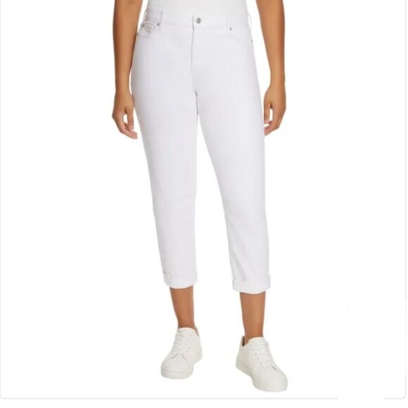 Gloria Vanderbilt White Ladies' Cuffed Boyfriend Jean Pants 2-Pack Size 12 - Picture 3 of 8